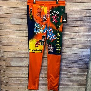 Red Ape “Self Made” Orange w/Purple Stripe Pants- Size XL- NWT